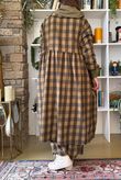 Nora Brushed Cotton Gingham Frock Coat Deep Olive